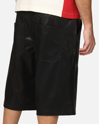 Loiter Motor PU Leather Shorts Black
