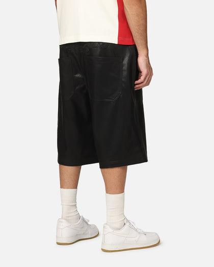Loiter Motor PU Leather Shorts Black
