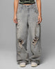 Loiter Star Layered Distressed Jeans Washed Blue