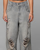 Loiter Star Layered Distressed Jeans Washed Blue