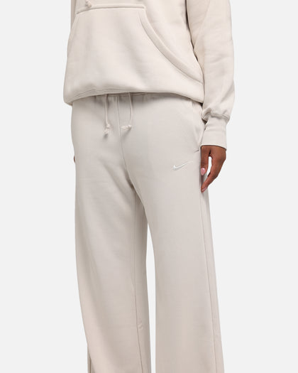 Nike Women's Sportswear Phoenix Fleece High Waisted Wide Leg Sweat Pants Lt Orewood Brown/Sail