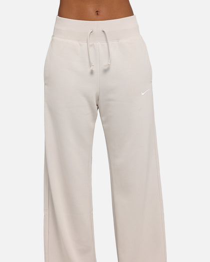 Nike Women's Sportswear Phoenix Fleece High Waisted Wide Leg Sweat Pants Lt Orewood Brown/Sail