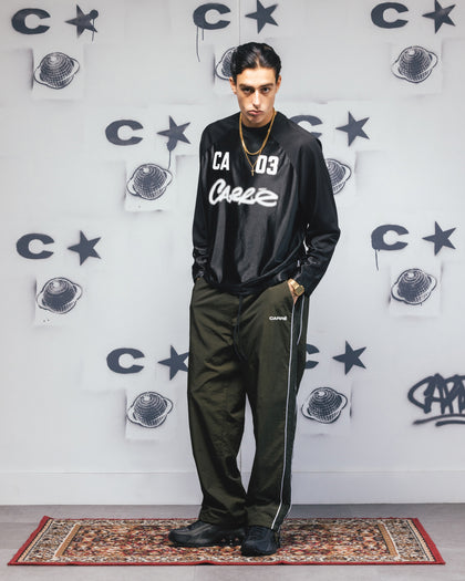 Carre Rally Panelled Nylon Joggers Khaki