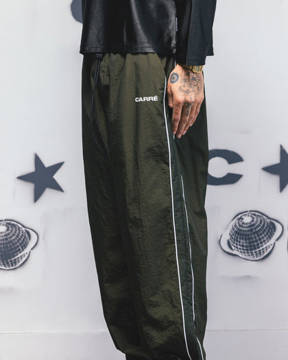 Carre Rally Panelled Nylon Joggers Khaki