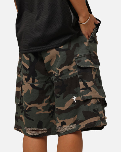 The Anti Order Artillery Baggy Cargo Shorts Woodland Camo