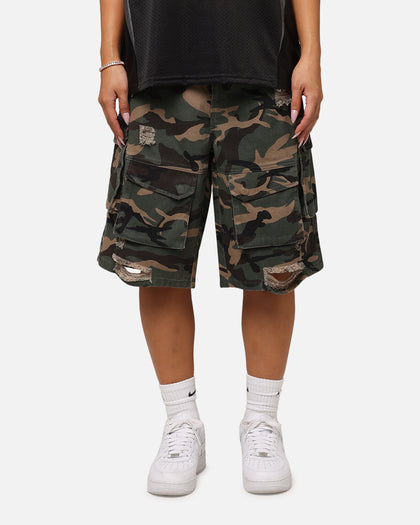 The Anti Order Artillery Baggy Cargo Shorts Woodland Camo