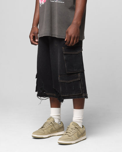 Loiter Collateral Cargo Shorts Black Wash
