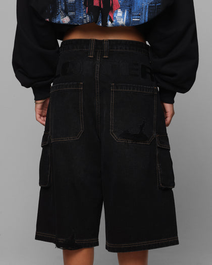 Loiter Collateral Cargo Shorts Black Wash