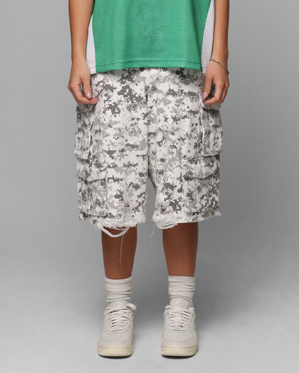Loiter Collateral Cargo Shorts Digi Snow Camo