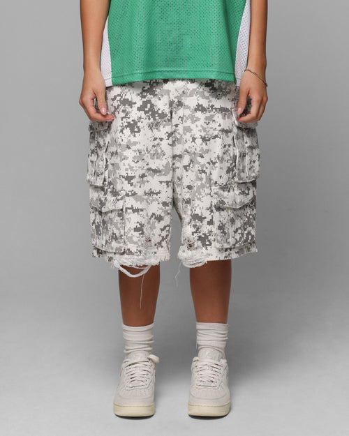 Loiter Collateral Cargo Shorts Digi Snow Camo