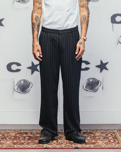 Carre Atlas Wide Leg Pants Black Pinstripe