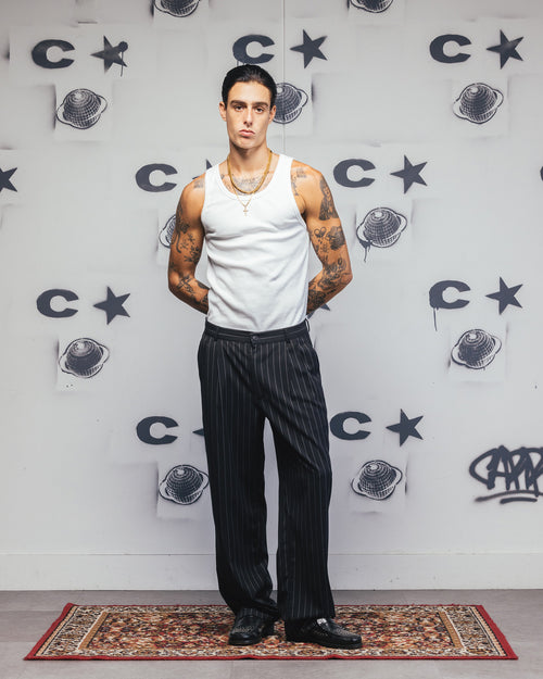 Carre Atlas Wide Leg Pants Black Pinstripe