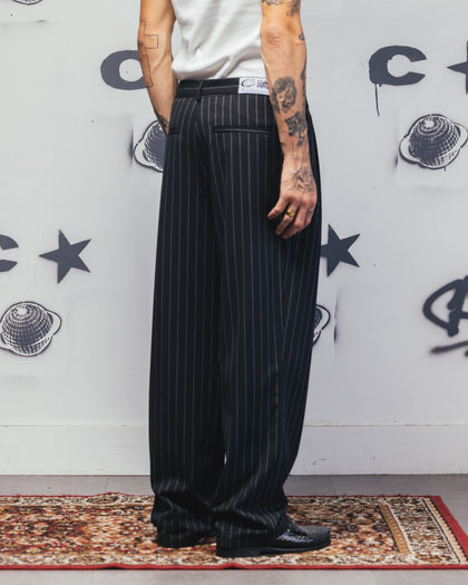 Carre Atlas Wide Leg Pants Black Pinstripe