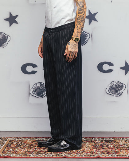 Carre Atlas Wide Leg Pants Black Pinstripe