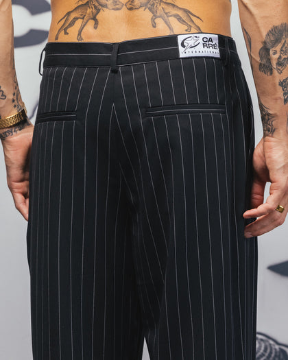Carre Atlas Wide Leg Pants Black Pinstripe