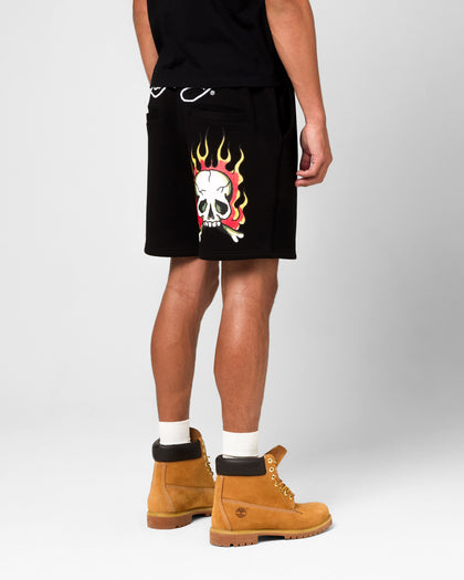 Ed Hardy Skull Fleece Shorts Black