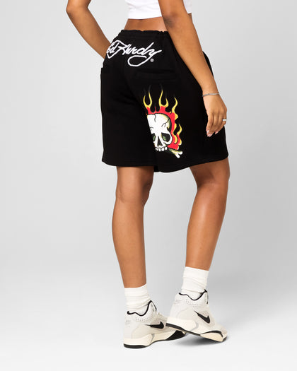 Ed Hardy Skull Fleece Shorts Black