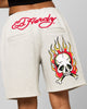 Ed Hardy Skull Fleece Shorts Grey Marle
