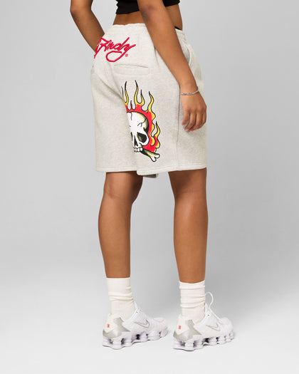 Ed Hardy Skull Fleece Shorts Grey Marle