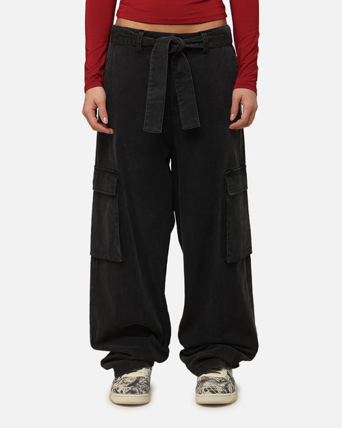 XXIII Tie Up Cargo Pants Washed Black