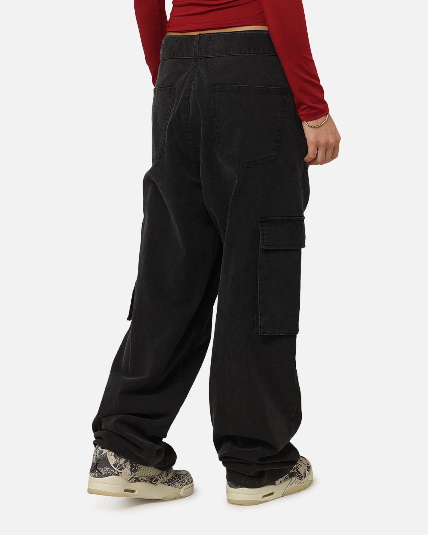 XXIII Tie Up Cargo Pants Washed Black | Culture Kings