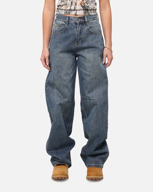 XXIII Women's Buckle Baggy Jeans Vintage Blue