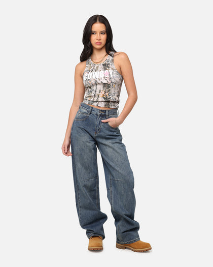 XXIII Women's Buckle Baggy Jeans Vintage Blue