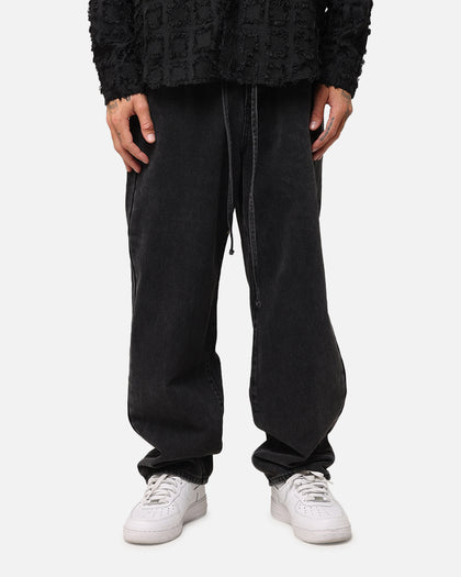 XXIII Tie Lace Baggy Jeans Black Stonewash