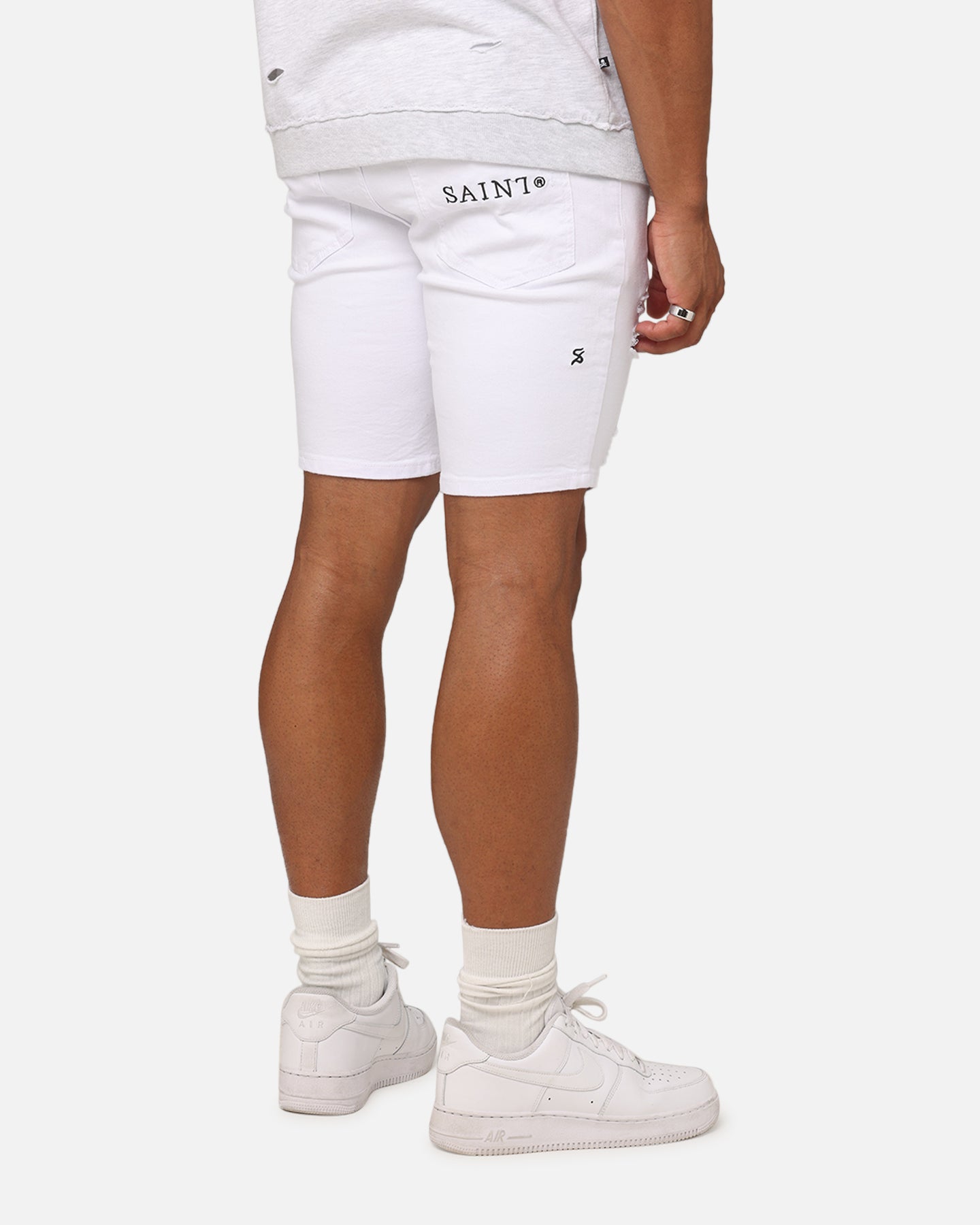 Saint Morta Dynasty Thrash V2 Denim Shorts White | Culture Kings