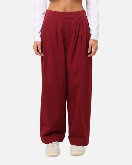 XXIII Women's Wide Leg Tailored Pant Maroon