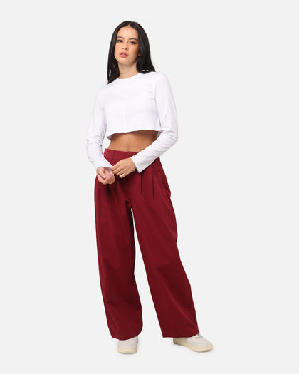 XXIII Women's Wide Leg Tailored Pant Maroon