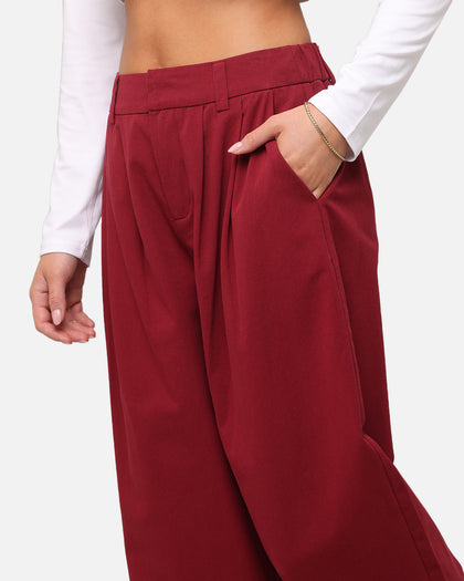 XXIII Women's Wide Leg Tailored Pant Maroon