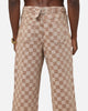 XXIII Checker Board Denim Jeans Tan