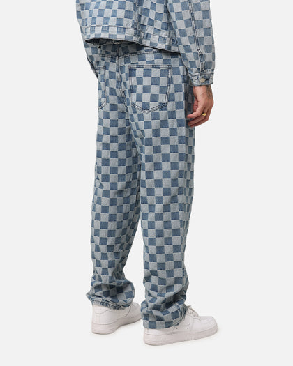 XXIII Checker Board Denim Jeans Blue