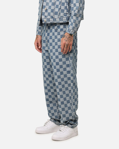 XXIII Checker Board Denim Jeans Blue
