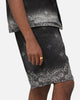 Criminal Damage Laser Print Denim Shorts Washed Black