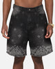 Criminal Damage Laser Print Denim Shorts Washed Black