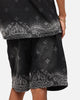 Criminal Damage Laser Print Denim Shorts Washed Black