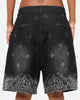 Criminal Damage Laser Print Denim Shorts Washed Black