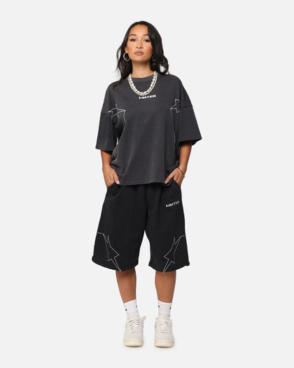 Loiter Dark Performance Fleece Shorts Washed Charcoal