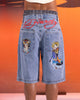 Ed Hardy Geisha Jorts Light Wash Blue