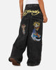 Ed Hardy Ultra Wide Leg Denim Jeans Black/Yellow