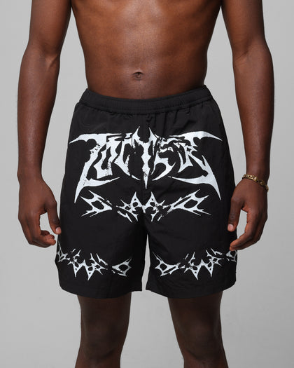 Loiter Stacked Metal Walk Shorts Black