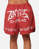 Loiter Stacked Metal Walk Shorts Burgandy