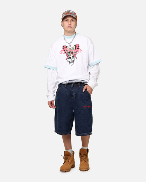 Ed Hardy Brave Hearts Jorts Indigo