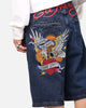 Ed Hardy Brave Hearts Jorts Indigo