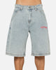 Ed Hardy Brave Hearts Jorts Light Wash Denim