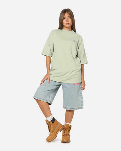 Ed Hardy Brave Hearts Jorts Light Wash Denim