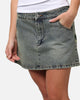 Ed Hardy Women's Flora Denim Mini Skirt Dirty Blue
