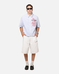 Ed Hardy Tiger Jorts Off White